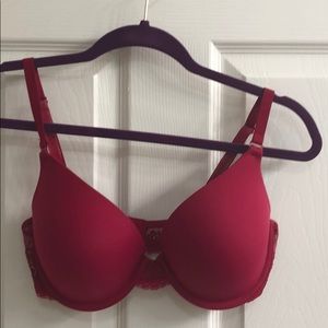 Maidenform red bra.